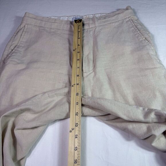 Old Navy Cream Linen Blend Pants Sz SP Pockets Boho Coastal Beach Indie comfy - Picture 7 of 8